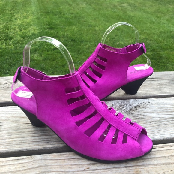 Arche Shoes Arche Exenor Cutout Cage Heels Peep Toe Ultraviolet